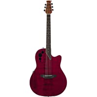 Los mejores  - Ovation Applause Guitarra Electro-Acústica Mid Cutaway ruby red AE44II-RR